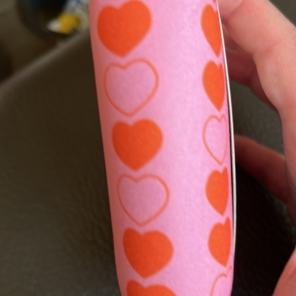 Java sok pink heart reusable insulating cold beverage sleeve - Picture 4 of 6